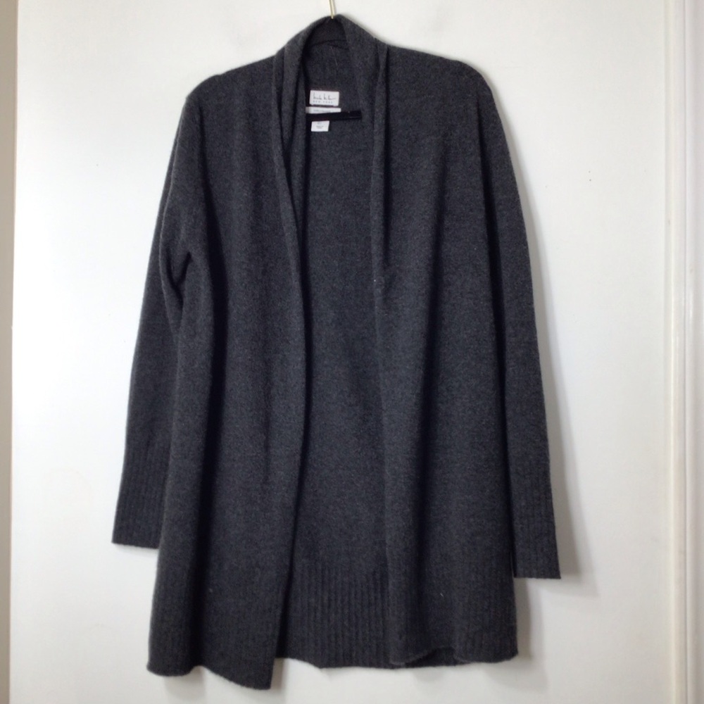 Nicole Miller cashmere cardigan large grey long